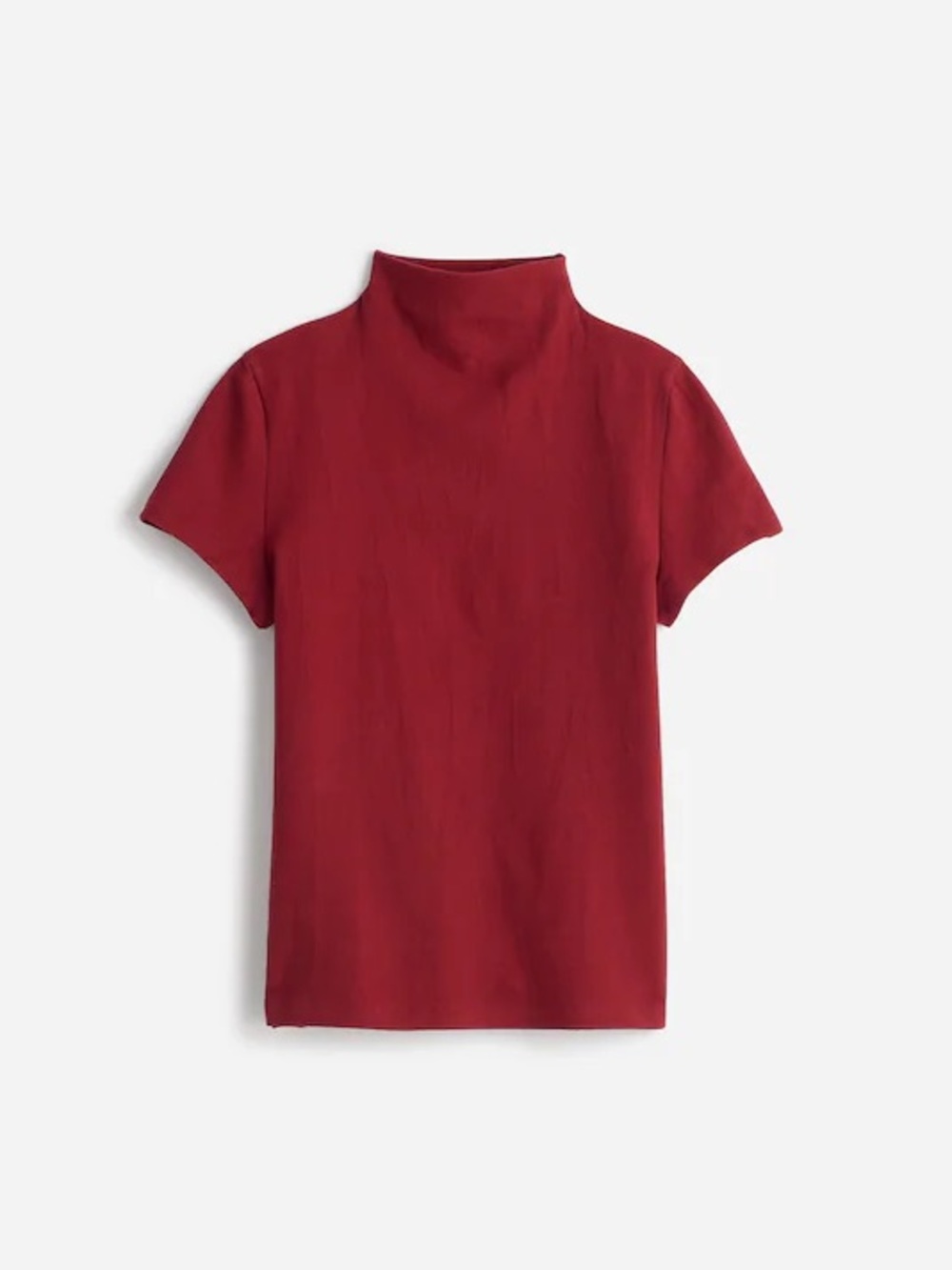 Madewell Burgundy Mockneck Slim Fit Short Sleeve Tee TENCEL